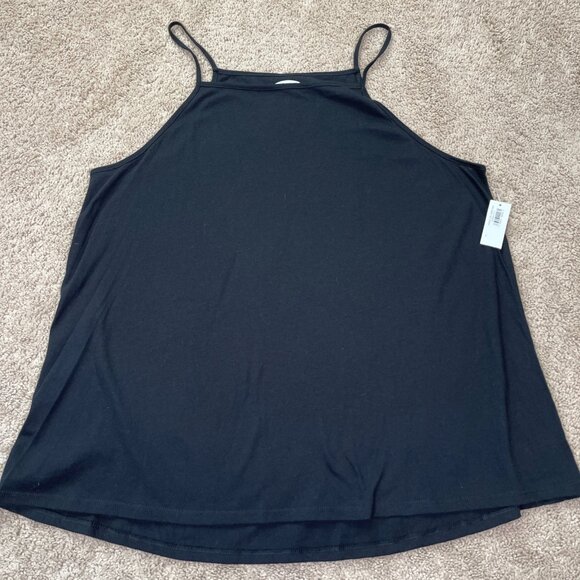 Old Navy Tank Womens L Black Square Neck Layer Travel Capsule Basic Camisole NWT - Picture 1 of 8